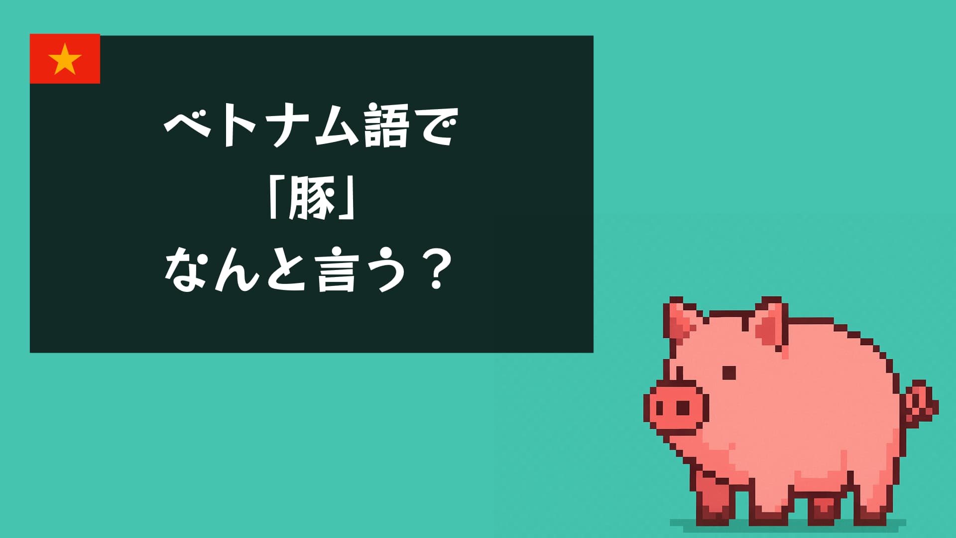 【音声付き】ベトナム語で「豚」は何て言う？今すぐ使えるフレーズやおもしろ豆知識をご紹介